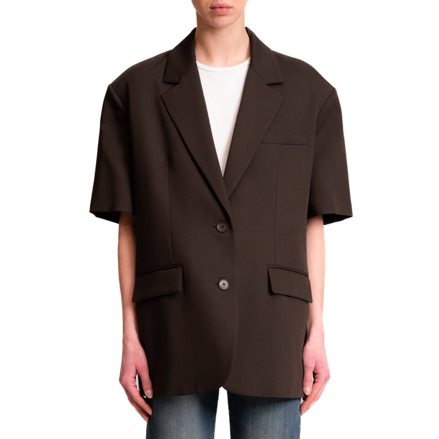 Chaqueta extragrande de media manga estilo imperial - Ébano