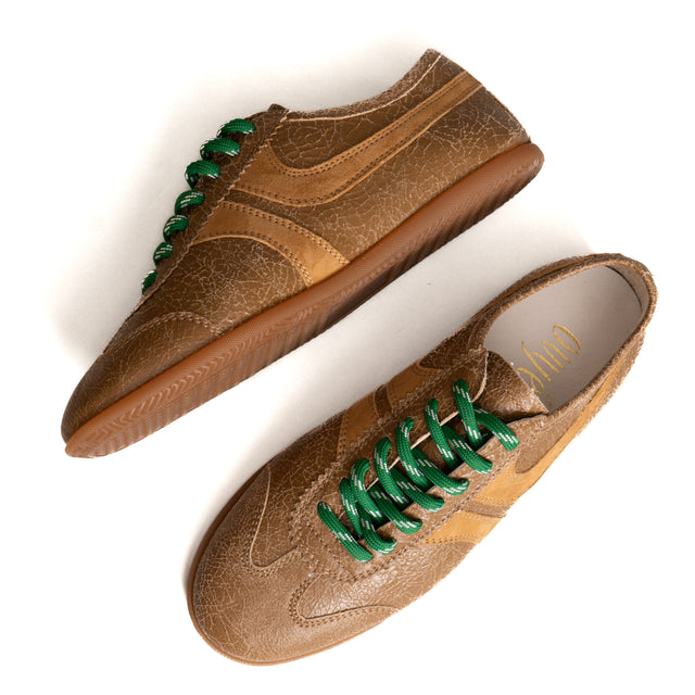 Ovyè-Sneakers laccio contrasto - cuoio