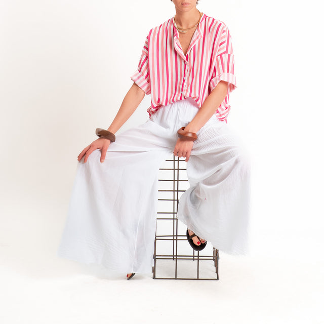 Tensione in-Camicia mussola fantasia righe - rosa/latte/fucsia