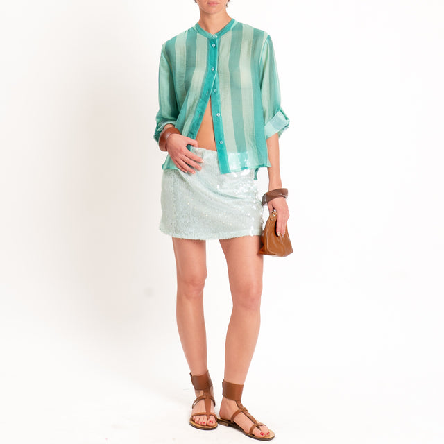 Tensione in-Minigonna paillettes elastico in vita - menta