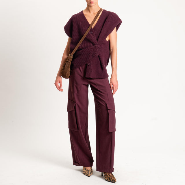 Haveone-Pantalone cargo - Bordeaux