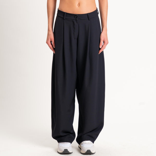 Zeroassoluto-Pantalone GENNY tessuto fluido - nero