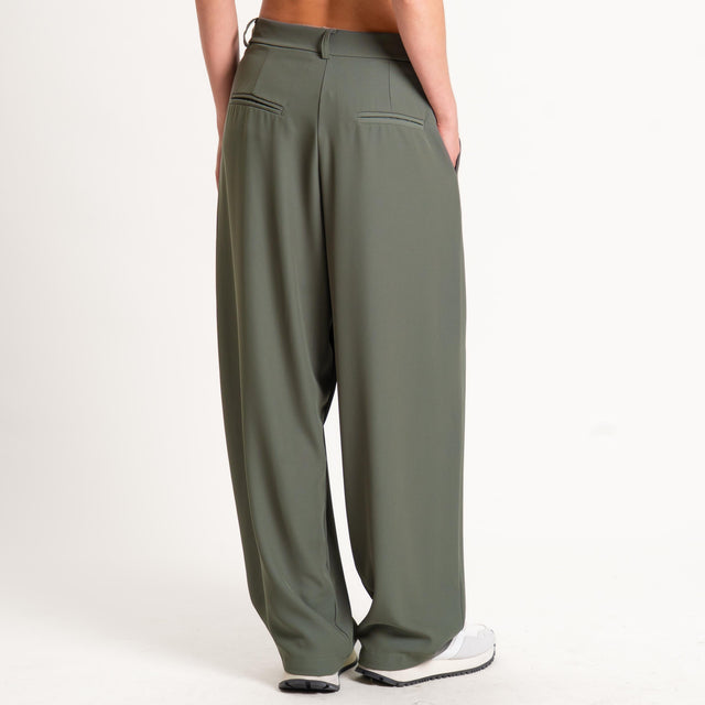 Zeroassoluto-Pantalone GENNY tessuto fluido - militare