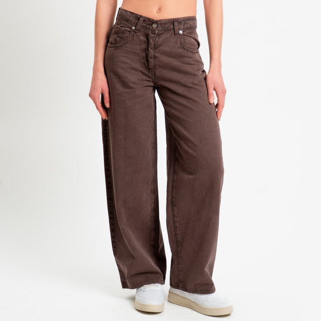 Haveone-Jeans BELLA wide leg acid wash - moro