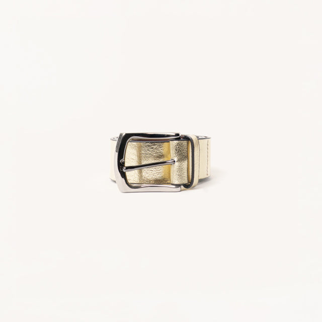 Zeroassoluto-Cintura laminata genuine leather high quality - gold