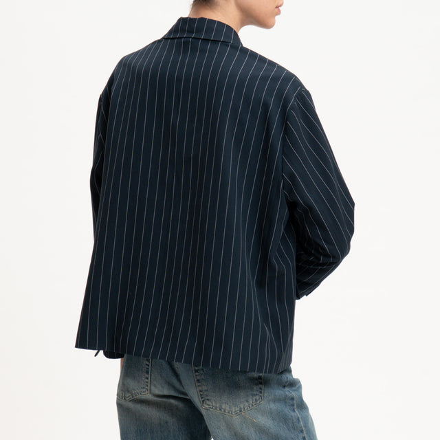 Tensione in-Giacca gessata con cappello - blu