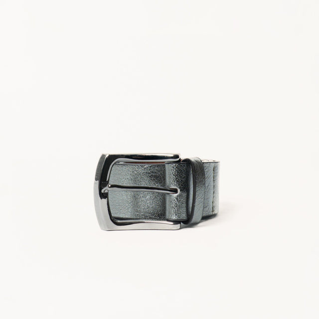 Zeroassoluto-Cintura laminata genuine leather high quality - piombo