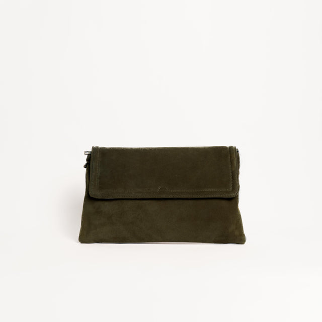 Zeroassoluto-Pochette TOP GRAIN LEATHER - militare