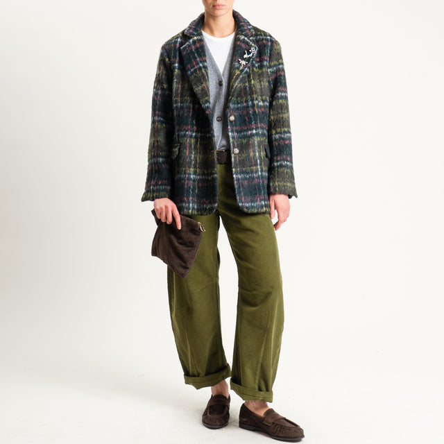 Dixie-Giacca oversize fantasia con spille - militare/olio/latte