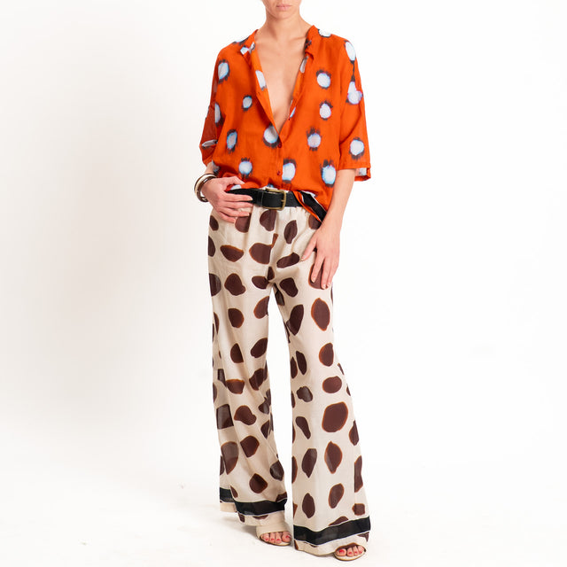 Tensione in-Camicia mussola fantasia - arancio/sky