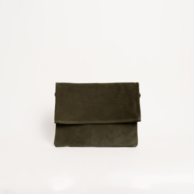 Zeroassoluto-Borsa a busta top grain leather - militare