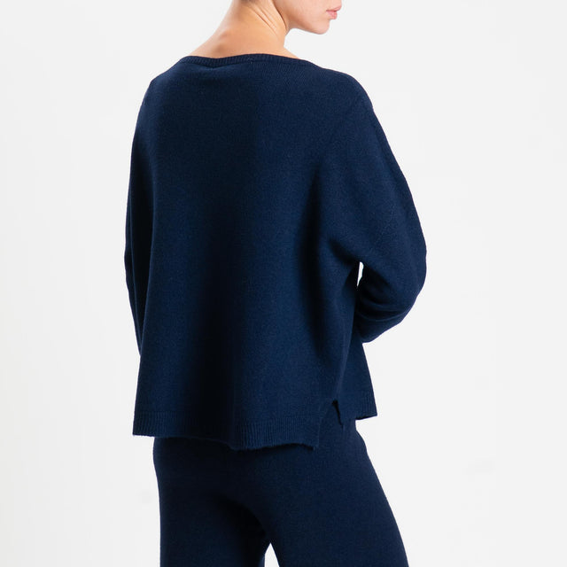 Haveone-Completo maglia girocollo + pantalone - blu