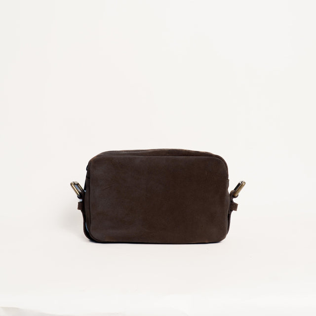 Zeroassoluto-Borsa tracolla top grain leather - moro