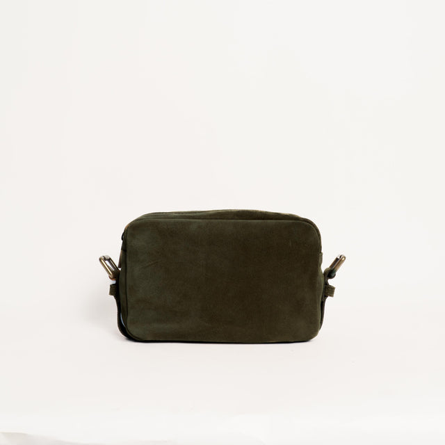 Zeroassoluto-Borsa tracolla top grain leather - militare