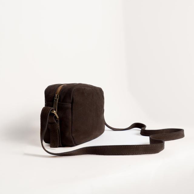 Zeroassoluto-Borsa tracolla top grain leather - moro