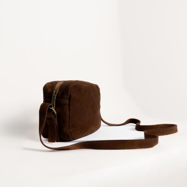 Zeroassoluto-Borsa tracolla top grain leather - cioccolato