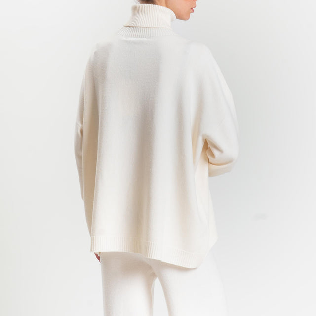 Haveone-Completo maglia collo alto + pantalone - burro