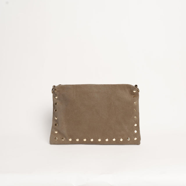 W by Whitemood-Pochette scamosciato con borchie - taupe