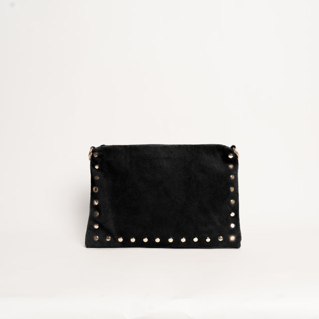 W by Whitemood-Pochette scamosciato con borchie - nero
