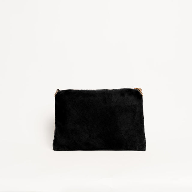 W by Whitemood-Pochette scamosciato con borchie - nero