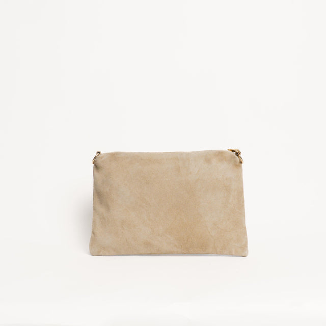 W by Whitemood-Pochette scamosciato con borchie - sand