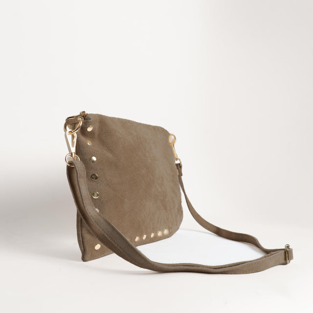 W by Whitemood-Pochette scamosciato con borchie - taupe