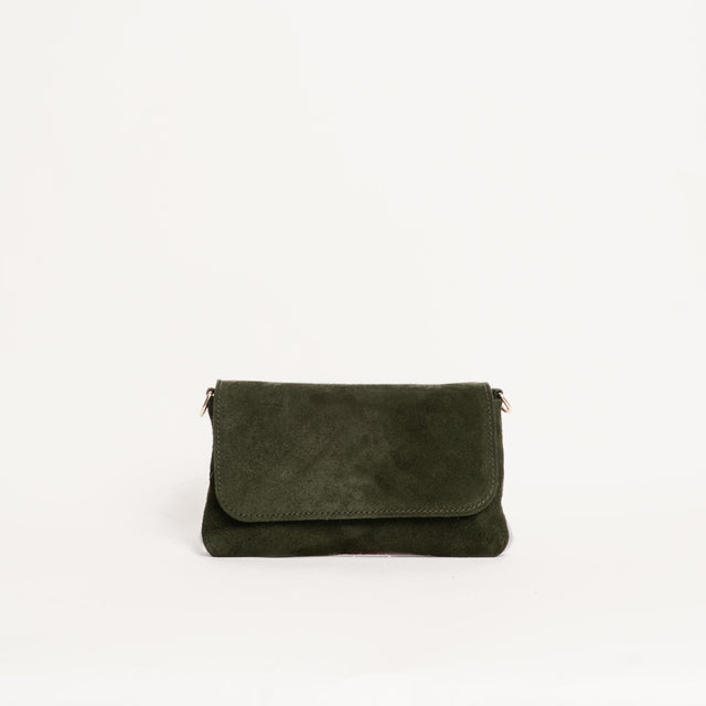 W by white mood-Pochette genuine leather scamoscia - militare