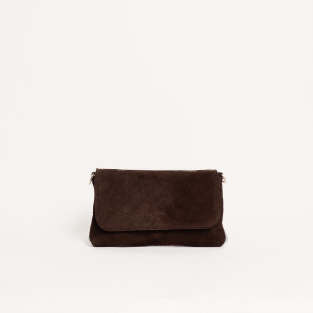 W by white mood-Pochette genuine leather scamoscia - caffe'