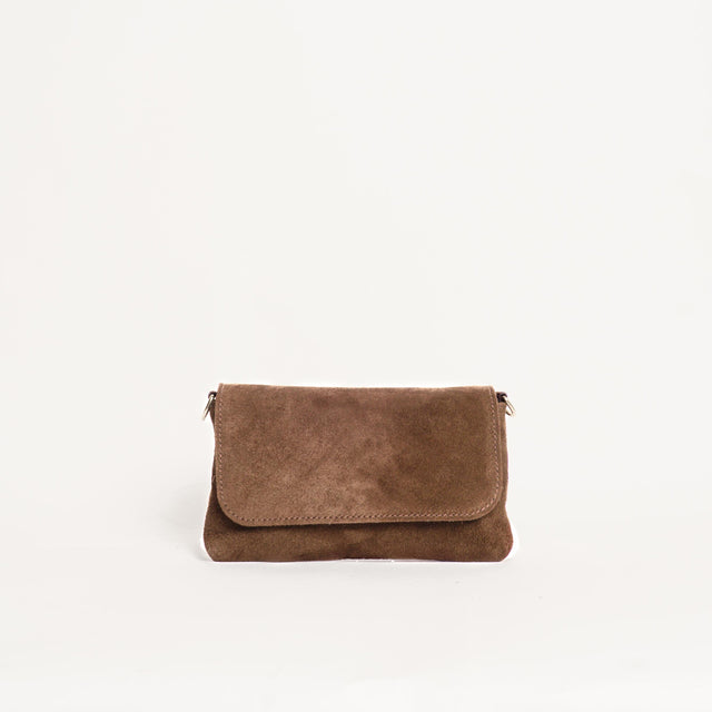 W by white mood-Pochette genuine leather scamoscia - taupe