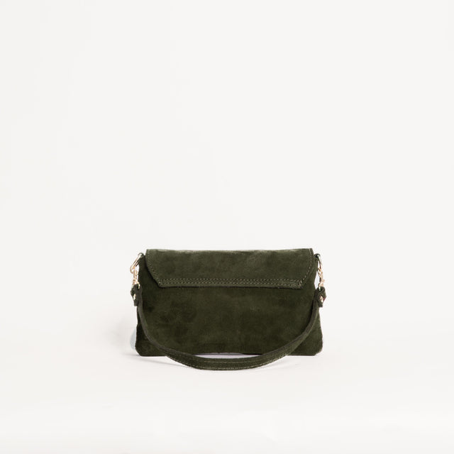 W by white mood-Pochette genuine leather scamoscia - militare