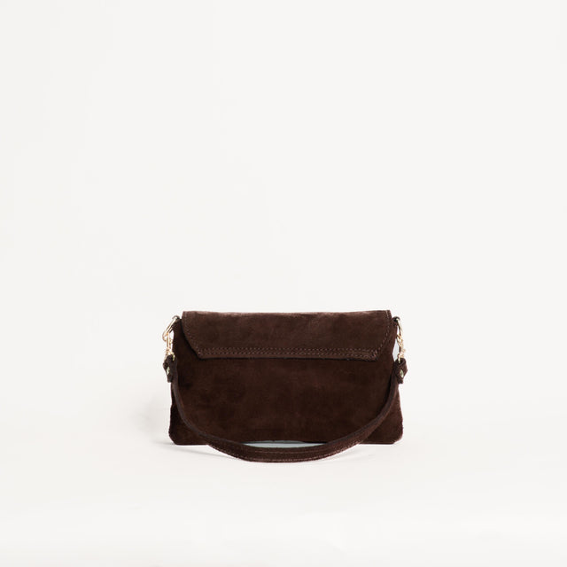 W by white mood-Pochette genuine leather scamoscia - caffe'
