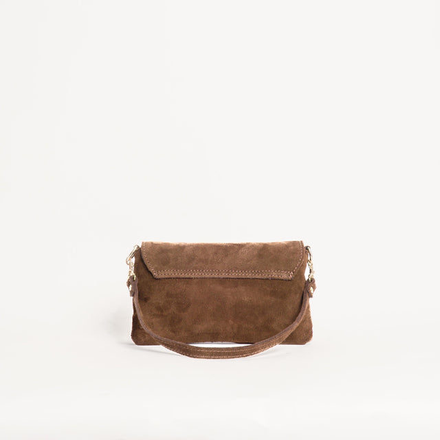 W by white mood-Pochette genuine leather scamoscia - taupe