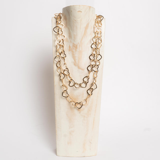 W by Whitemood-Collana catena multifilo cuori - gold