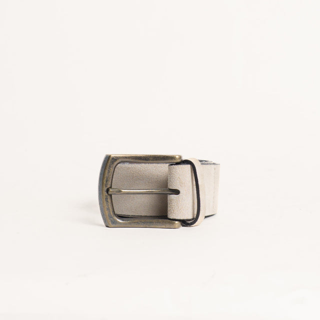 Zeroassoluto-Cintura scamosciata genuine leather high quality - gesso
