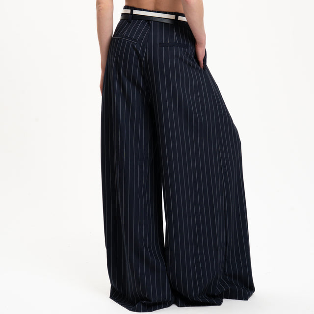 Pantalón de raya diplomática imperial con pinzas - azul