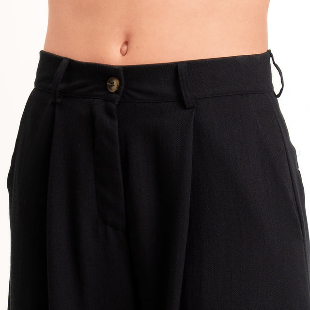 Zeroassoluto-Pantalone GENNY viscosa jacquard - nero