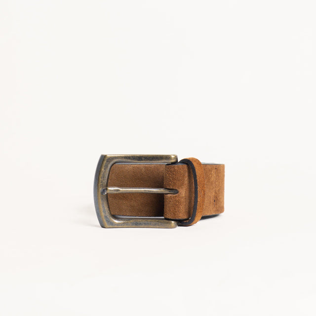 Zeroassoluto-Cintura scamosciata genuine leather high quality - miele