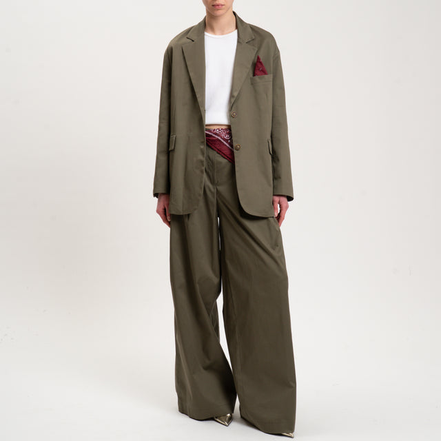 Tensione in-Pantalone wide leg con bandana - militare