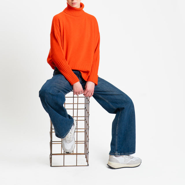 Tensione in-Maglia collo alto misto cashmere - arancio
