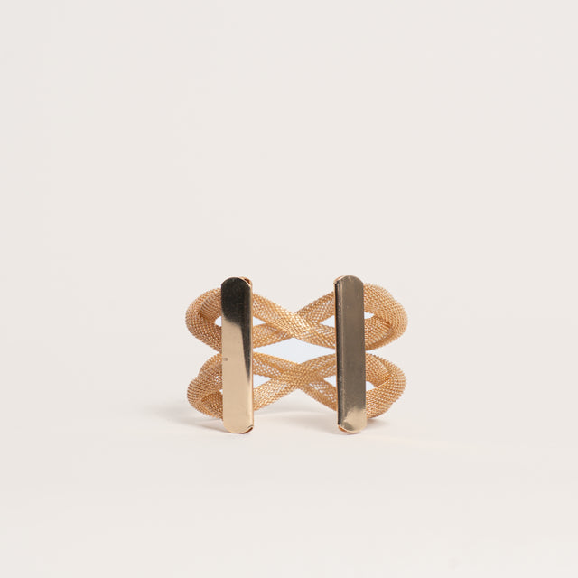 W by Whitemood-Bracciale rigido a fasce intrecciat - gold