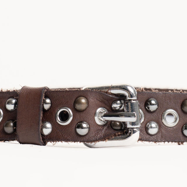 Zeroassoluto-Cintura fina con borchie - moro