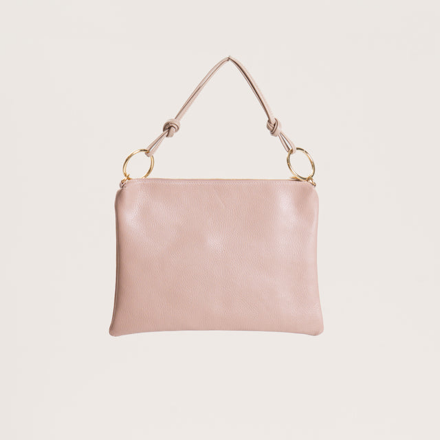 W by Whitemood-Borsa a spalla in pelle - cipria