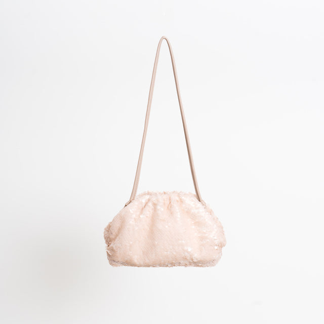Vicolo-Borsa Ariel a tracolla con micropaillettes - burro