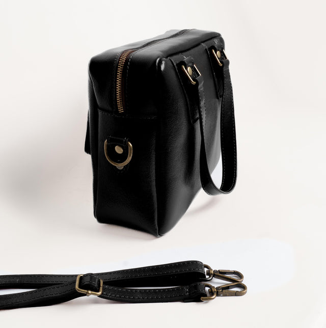 Zeroassoluto-Borsa a mano genuine leather high quality - nero