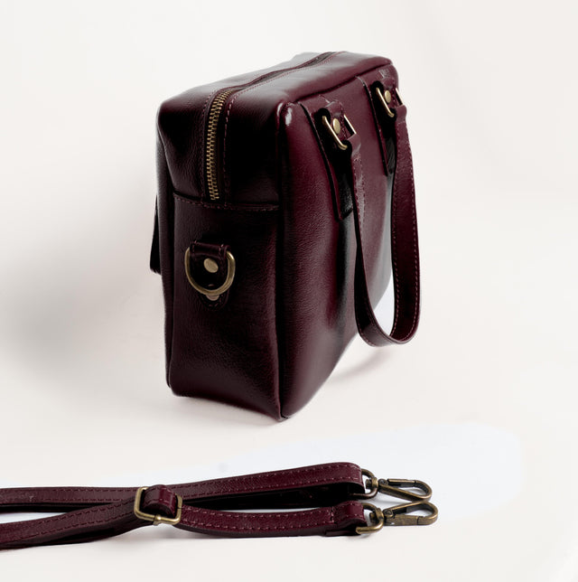 Zeroassoluto-Borsa a mano genuine leather high quality - Bordeaux