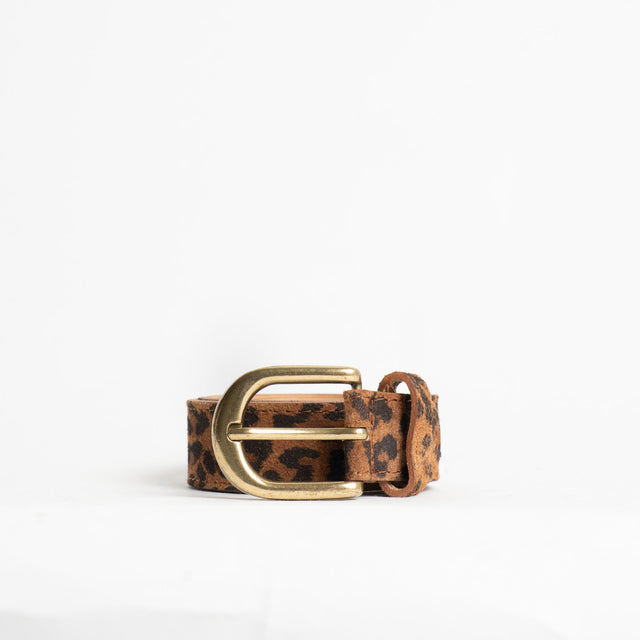 Zeroassoluto-Cintura maculata in pelle - moro/nero