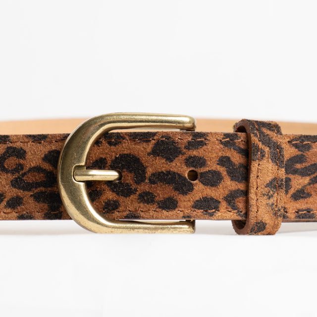 Zeroassoluto-Cintura maculata in pelle - moro/nero