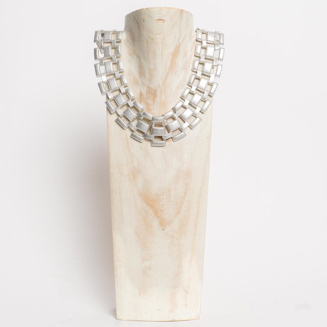 W by Whitemood-Collana bavaglino intrecciato - silver