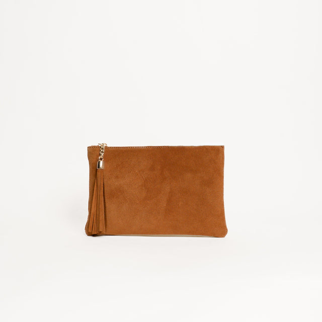 W by whitemood-Pochette con nappine scamosciata - cuoio