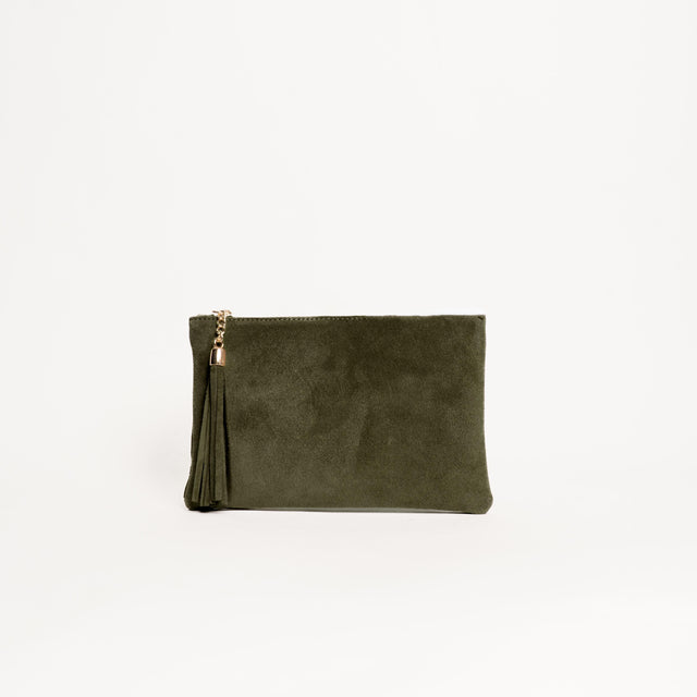 W by whitemood-Pochette con nappine scamosciata - militare